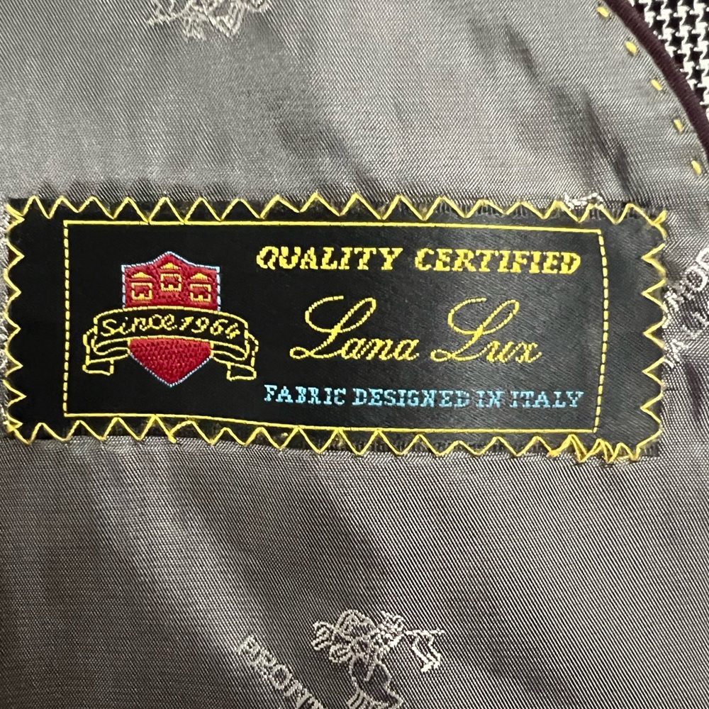 Pronto Uomo Lana Lux Silk Wool Cashmere Black White Houndstooth Sports Coat 38R - Picture 10 of 14